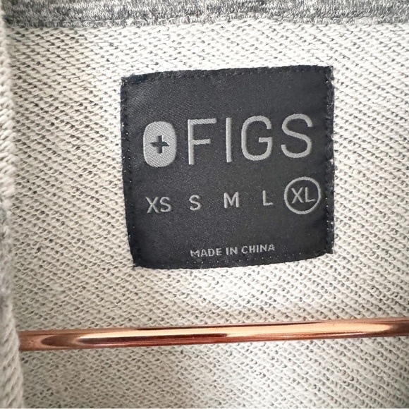 Figs On shift Full Zip Gray Hoodie - Picture 3 of 7